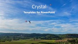  Presentation with air france - Slides featuring hot-air-balloons-flying-over background and a teal colored foreground