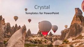  Presentation with hot air balloons - Amazing presentation theme having hot-air-balloons-flying-over backdrop and a light blue colored foreground