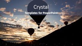  Presentation with hot air balloons - PPT layouts consisting of hot air balloons flying background and a ocean colored foreground