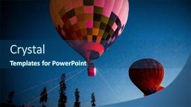  Presentation with hot air balloons - Slide set featuring hot-air-balloons-flying background and a ocean colored foreground