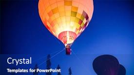  Presentation with hot air balloons - Slide deck enhanced with hot-air-balloons-flying background and a navy blue colored foreground