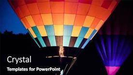  Presentation with hot air balloons - Presentation theme featuring hot-air-balloons-flying background and a black colored foreground