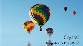  Presentation with hot air balloons - Cool new presentation theme with hot air balloons backdrop and a light blue colored foreground
