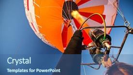  Presentation with air - Theme with hot air baloon rising high background and a ocean colored foreground