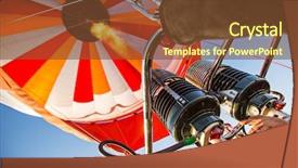  Presentation with tethered hot air balloons - Beautiful presentation theme featuring hot air baloon rising high backdrop and a tawny brown colored foreground