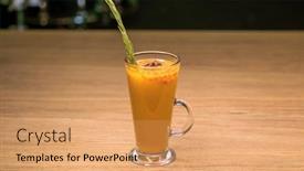  Presentation with alcoholic - Slides enhanced with hot-alcoholic-cocktail-with-sea background and a  colored foreground