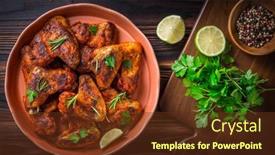  Presentation with chicken - Cool new PPT layouts with hot-and-spicey-buffalo-chicken backdrop and a tawny brown colored foreground