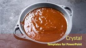  Presentation with hot sauce - Slide set with hot-and-spicy-barbecue-sauce background and a tawny brown colored foreground