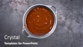  Presentation with hot sauce - Presentation theme enhanced with hot-and-spicy-barbecue-sauce background and a dark gray colored foreground