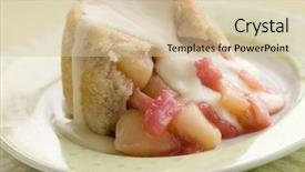  Presentation with apple - Beautiful theme featuring hot apple and rhubarb charlotte backdrop and a soft green colored foreground