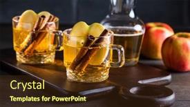  Presentation with apple wine - Theme with hot-apple-cider-cocktail background and a tawny brown colored foreground