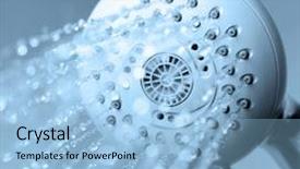  Presentation with running water engineering - Presentation design consisting of hot bath - shower with running water background and a  colored foreground