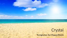  Presentation with sand ocean - Audience pleasing presentation theme consisting of hot beach - sand and ocean backdrop and a  colored foreground