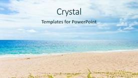  Presentation with sound waves wave oscillating - Slide set enhanced with hot beach - storm scene waves background and a  colored foreground