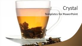  Presentation with green glass - PPT theme with green tea in glass cup background and a white colored foreground