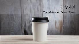  Presentation with black paper - Audience pleasing theme consisting of hot black coffee paper cup backdrop and a light gray colored foreground