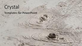  Presentation with speed - Cool new presentation design with hot boiling mud at fumarole backdrop and a light gray colored foreground