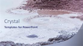  Presentation with yellowstone - PPT layouts featuring hot boiling mud at fumarole is bubbling and exploding at mudpots in yellowstone national park wyoming usa background and a sky blue colored foreground