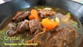  Presentation with noodle - Cool new presentation theme with hot-braised-beef-noodle-soup backdrop and a tawny brown colored foreground