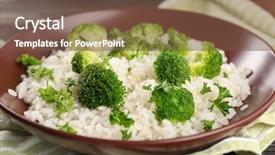  Presentation with table meal plan for osteotphorosis - Presentation design consisting of hot cereal - plate with rice and broccoli background and a tawny brown colored foreground