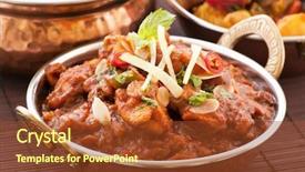  Presentation with rice - Cool new PPT theme with oily bread - chichen madras with rice backdrop and a coral colored foreground