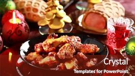  Presentation with chicken little chicks - Audience pleasing PPT layouts consisting of hot chicken wings for christmas backdrop and a tawny brown colored foreground