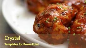  Presentation with hot pink white - Audience pleasing theme consisting of celery bone - hot chicken wings backdrop and a tawny brown colored foreground