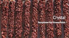  Presentation with chile country - Colorful presentation theme enhanced with hot chile peppers in street backdrop and a tawny brown colored foreground