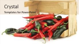  Presentation with white green - PPT theme featuring hot chili and green pepper background and a  colored foreground