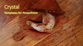  Presentation with grilled chicken - PPT layouts having hot chili pepper and stainless background and a tawny brown colored foreground