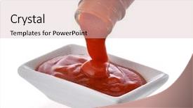  Presentation with hot sauce - PPT theme consisting of hot chili sauce pouring background and a soft green colored foreground