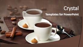  Presentation with hot chocolate - Amazing PPT layouts having hot chocolate - cacao with sweets and cinnamon backdrop and a tawny brown colored foreground