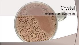  Presentation with hot chocolate - Cool new slide deck with hot chocolate - cup with delicious cocoa drink backdrop and a light gray colored foreground