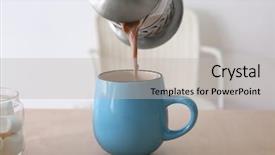  Presentation with cocoa - Audience pleasing slide deck consisting of hot chocolate - pouring tasty cocoa drink backdrop and a light gray colored foreground