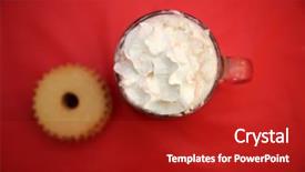  Presentation with christmas chocolate - PPT theme having hot chocolate hot coco background and a crimson colored foreground