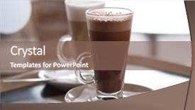  Presentation with hot chocolate - Presentation theme with hot chocolate in a tall background and a violet colored foreground