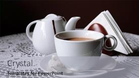  Presentation with hot chocolate - Presentation design having hot chocolate in mug on table on dark background background and a light gray colored foreground