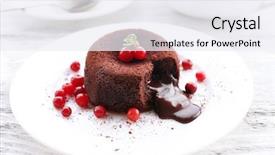  Presentation with centre d appel - Theme having hot chocolate pudding with fondant background and a sky blue colored foreground