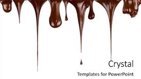  Presentation with hot chocolate - Slide deck featuring hot chocolate streams dripping isolated background and a white colored foreground