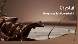  Presentation with chocolate splash - Audience pleasing slide set consisting of hot-chocolate-wavy-splash-abstract backdrop and a violet colored foreground