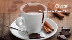  Presentation with cinnamon - Presentation theme with hot chocolate with cinnamon background and a coral colored foreground