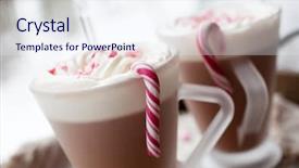  Presentation with candy canes - Beautiful PPT layouts featuring chocolate with cream and crush backdrop and a sky blue colored foreground