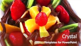  Presentation with mango juice fresh tropical fruit - Amazing slides having hot chocolate with fresh raw backdrop and a tawny brown colored foreground