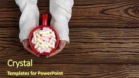  Presentation with hot chocolate - Cool new PPT layouts with hot chocolate with marshmallow backdrop and a tawny brown colored foreground