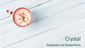  Presentation with hot chocolate - PPT layouts enhanced with hot chocolate with marshmallow background and a sky blue colored foreground