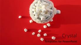  Presentation with christmas chocolate - Theme featuring hot-chocolate-with-marshmallows-santa background and a crimson colored foreground