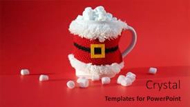  Presentation with christmas chocolate - PPT layouts with hot-chocolate-with-marshmallows-santa background and a red colored foreground