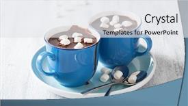  Presentation with hot chocolate - Colorful presentation theme enhanced with hot chocolate with small marshmallows backdrop and a white colored foreground