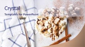  Presentation with hot chocolate - Presentation design having hot chocolate with toasted marshmallow background and a sky blue colored foreground