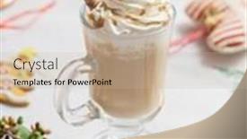 Presentation with hot chocolate - Beautiful PPT layouts featuring hot chocolate with whipped cream backdrop and a soft green colored foreground